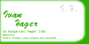 ivan hager business card